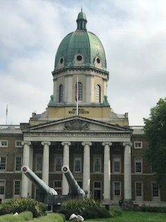 Imperial War Museum in London with canons in front