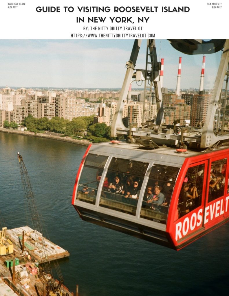 alt txt = "Tram on cable car in the sky above water near a factory Pinterest pin."