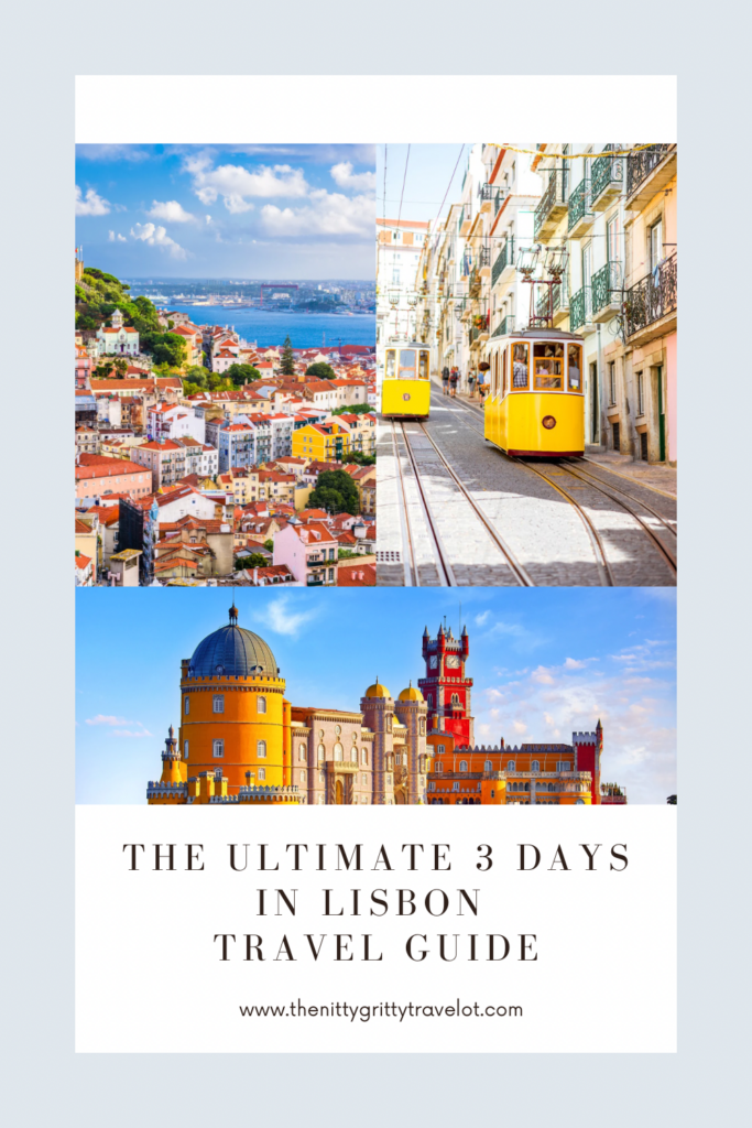 alt txt = " Yellow Funicular, colorful hilltop houses and colorful orange, and red castles".